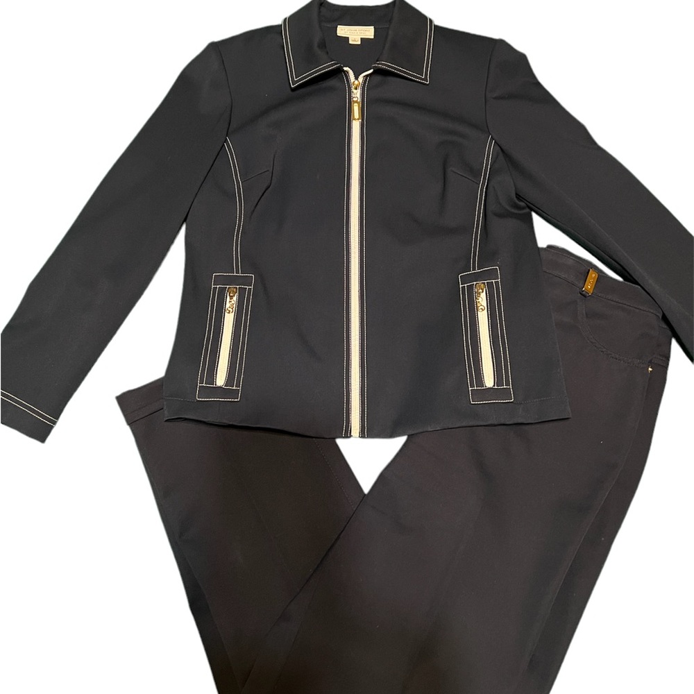 Vintage St. John Sport Black Stretch Denim Suit